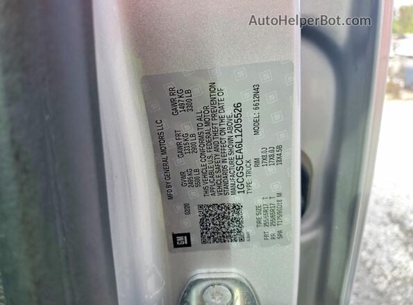 1GCGSCEA6L1205526 2020 CHEVROLET COLORADO Silver Շարժիչի բաժամունքի տեսք