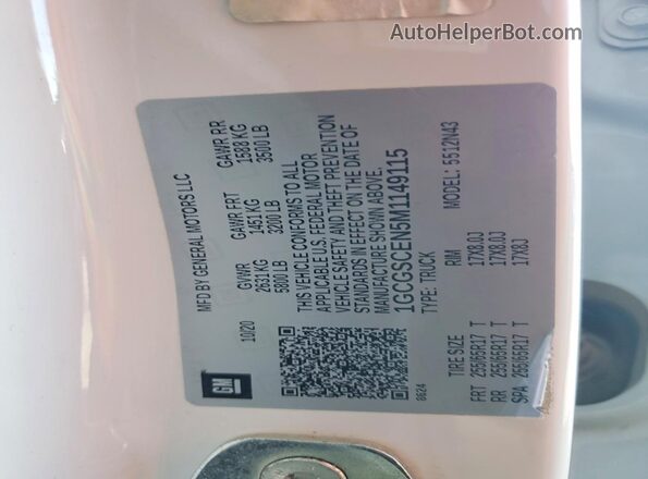 1GCGSCEN5M1149115 2021 CHEVROLET COLORADO White Вид підкапотного простору