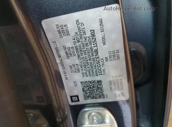 1GCGSCEN8L1152802 2020 CHEVROLET COLORADO Серый Вид подкапотного пространства