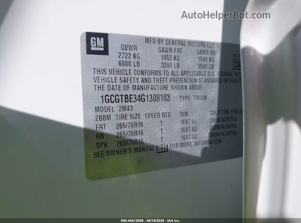1GCGTBE34G1308183 2016 CHEVROLET COLORADO Бежевый Вид подкапотного пространства