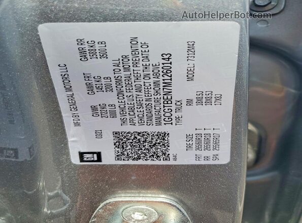 1GCGTBEN7M1260143 2021 CHEVROLET COLORADO Gray Engine compartment view