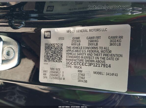 1GCGTCEC3P1217914 2023 CHEVROLET COLORADO Black Widok komory silnika