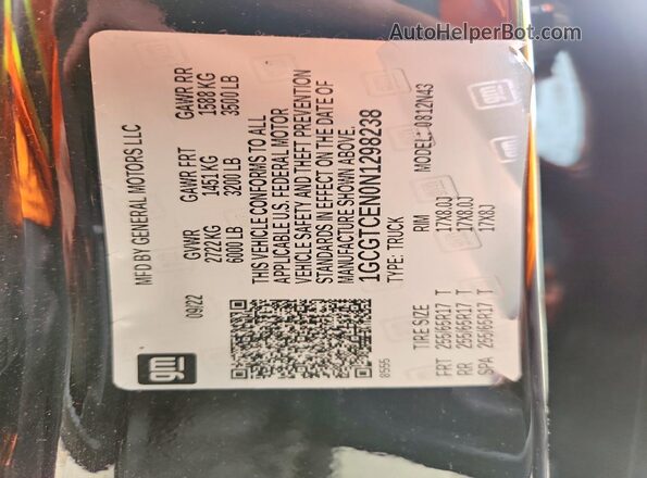 1GCGTCEN0N1298238 2022 CHEVROLET COLORADO Black Engine compartment view