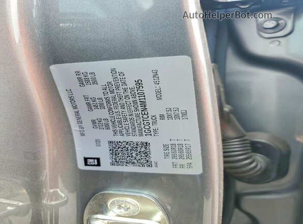 1GCGTCEN4M1107595 2021 CHEVROLET COLORADO Gray ძრავის განყოფილების ხედი