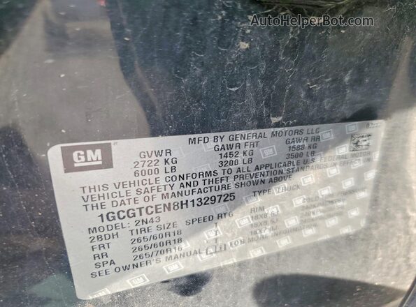 1GCGTCEN8H1329725 2017 CHEVROLET COLORADO Black Widok komory silnika