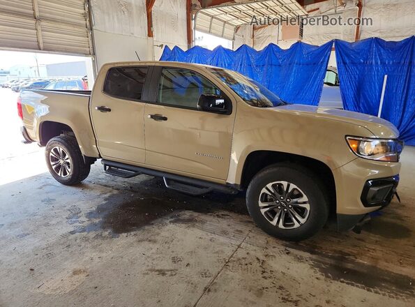 1GCGTDEN3M1217401 2021 CHEVROLET COLORADO Желто-коричневый Передняя правая четверть