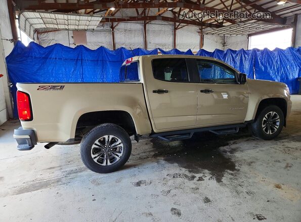 1GCGTDEN3M1217401 2021 CHEVROLET COLORADO Желто-коричневый Задняя правая четверть