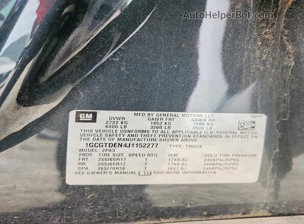 1GCGTDEN4J1152277 2018 CHEVROLET COLORADO Charcoal Engine compartment view
