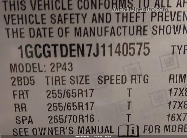 1GCGTDEN7J1140575 2018 CHEVROLET COLORADO Белый Вид подкапотного пространства