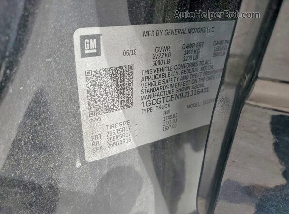 1GCGTDEN9J1316431 2018 CHEVROLET COLORADO Black Вид підкапотного простору