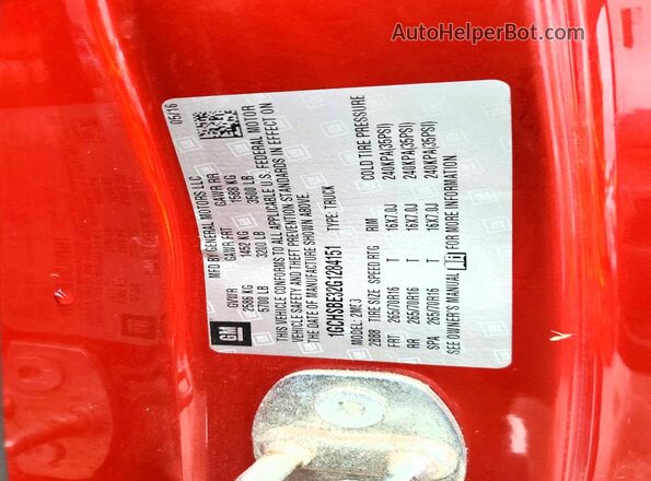 1GCHSBE32G1284151 2016 CHEVROLET COLORADO Red Vista del compartimento del motor