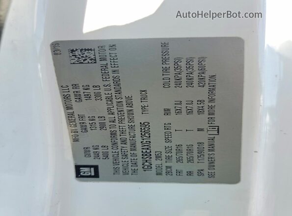 1GCHSBEAXG1256595 2016 CHEVROLET COLORADO Белый Вид подкапотного пространства