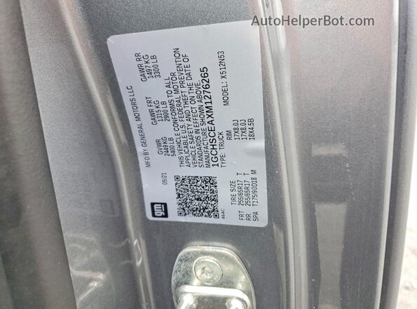 1GCHSCEAXM1276265 2021 CHEVROLET COLORADO Gray Vista del compartimento del motor