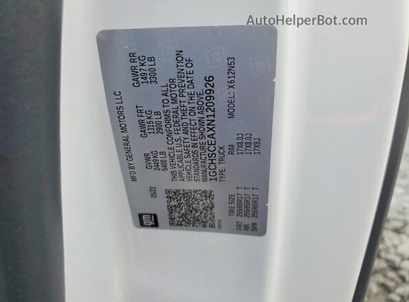 1GCHSCEAXN1209926 2022 CHEVROLET COLORADO Белый Вид подкапотного пространства