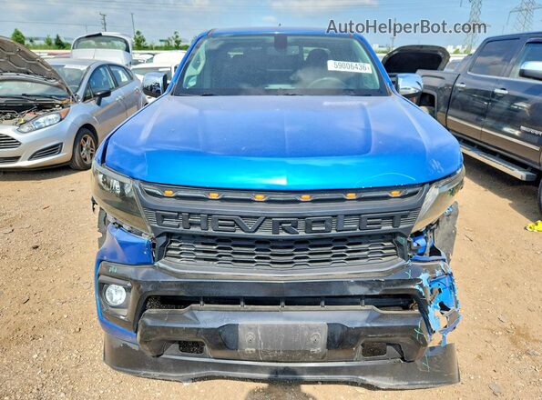 1GCHSCEN3M1297381 2021 CHEVROLET COLORADO Blue Вид спереду