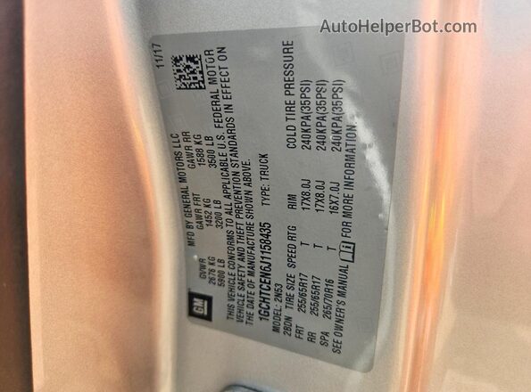 1GCHTCEN6J1158435 2018 CHEVROLET COLORADO Silver Engine compartment view