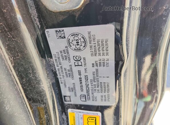 1GCNKREC2HZ174229 2017 CHEVROLET SILVERADO Black Вид підкапотного простору