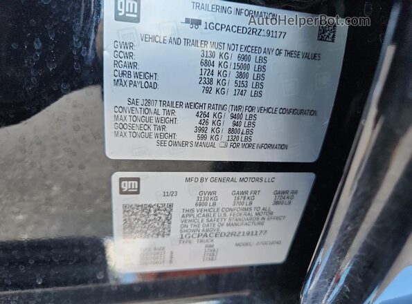 1GCPACED2RZ191177 2024 CHEVROLET SILVERADO Black Vista del compartimento del motor