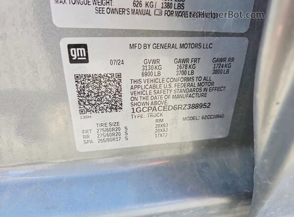 1GCPACED6RZ388952 2024 CHEVROLET SILVERADO Silver Engine compartment view