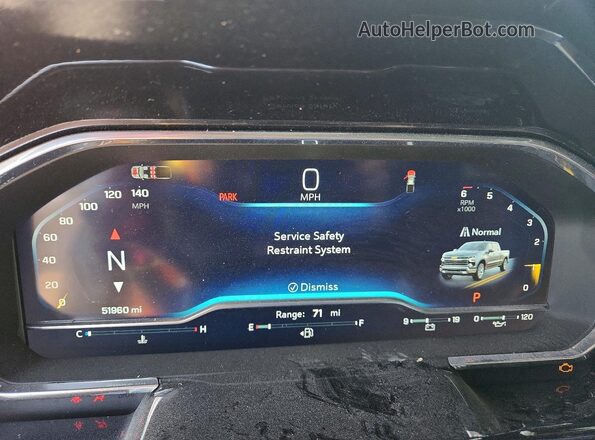 1GCPACED6RZ388952 2024 CHEVROLET SILVERADO Silver Instrument cluster view