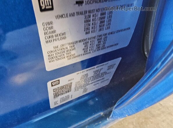 1GCPADED4PZ299190 2023 CHEVROLET SILVERADO Синий Вид подкапотного пространства