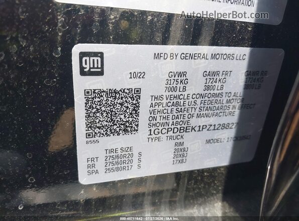 1GCPDBEK1PZ128827 2023 CHEVROLET SILVERADO Black Vista del compartimento del motor