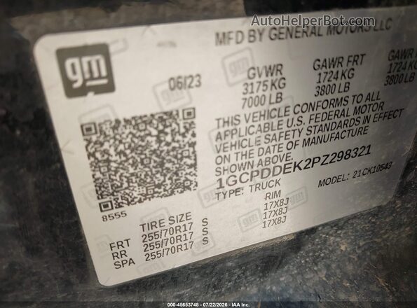 1GCPDDEK2PZ298321 2023 CHEVROLET SILVERADO Black ძრავის განყოფილების ხედი