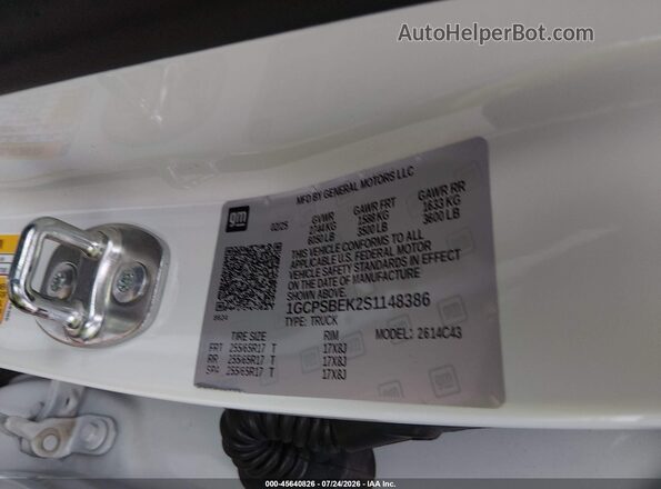 1GCPSBEK2S1148386 2025 CHEVROLET COLORADO White Շարժիչի բաժամունքի տեսք