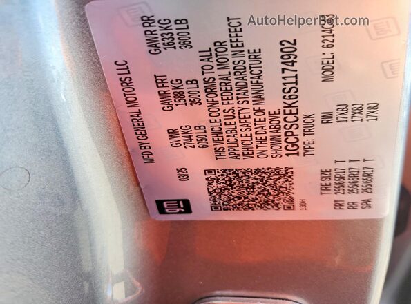 1GCPSCEK6S1174902 2025 CHEVROLET COLORADO Gray VIN կոդի պիտակի տեսք