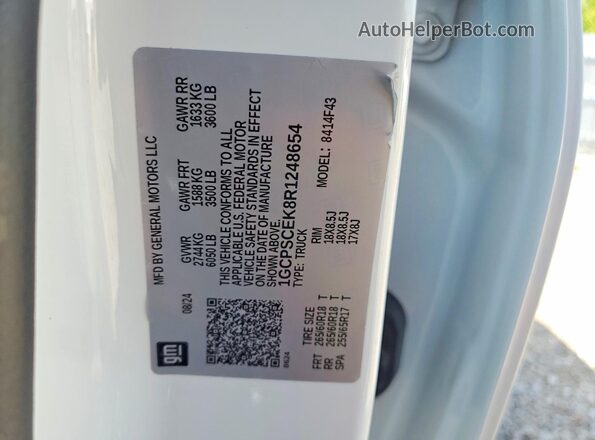 1GCPSCEK8R1248654 2024 CHEVROLET COLORADO White Engine compartment view