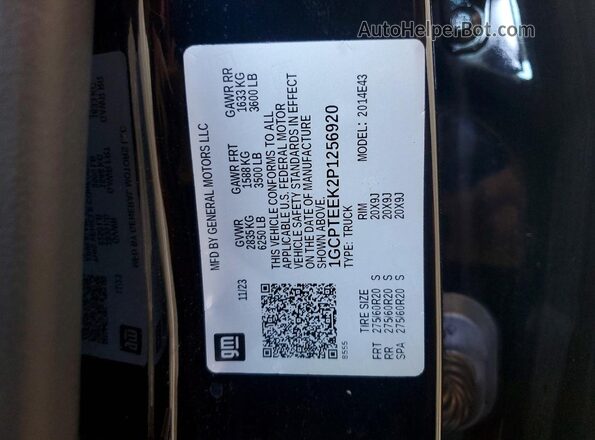 1GCPTEEK2P1256920 2023 CHEVROLET COLORADO Black Vista de la etiqueta del VIN