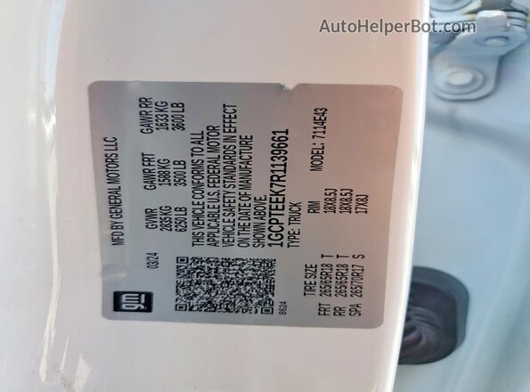 1GCPTEEK7R1139661 2024 CHEVROLET COLORADO Белый Вид подкапотного пространства
