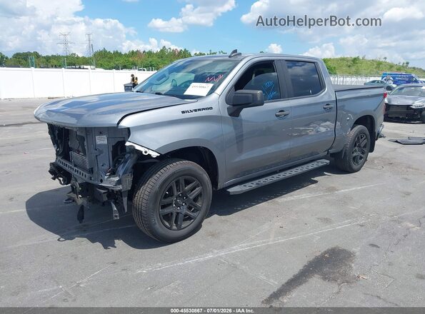 1GCPWBEK7NZ199134 2022 CHEVROLET SILVERADO Gray წინა მარცხენა ხედი სამი მეოთხედიდან