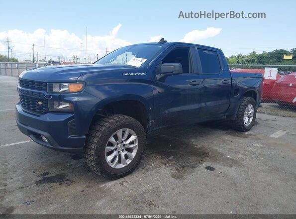 1GCPWBEKXMZ219018 2021 CHEVROLET SILVERADO Blue წინა მარცხენა ხედი სამი მეოთხედიდან