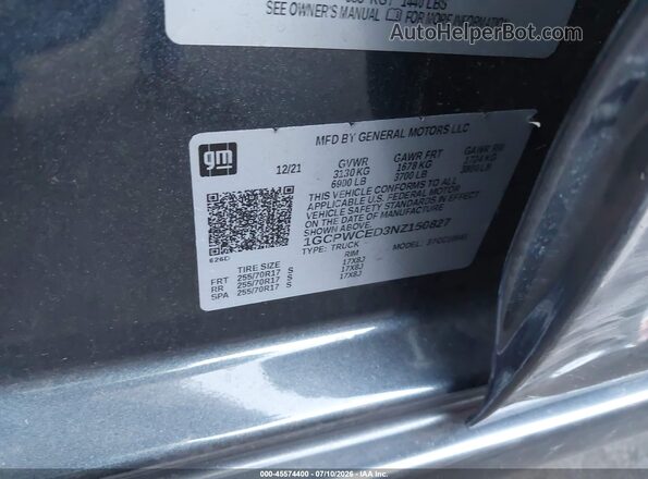 1GCPWCED3NZ150827 2022 CHEVROLET SILVERADO Black Вид підкапотного простору