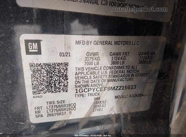 1GCPYCEF9MZ219613 2021 CHEVROLET SILVERADO Dark Blue Widok komory silnika