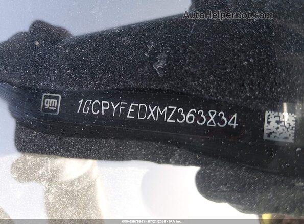 1GCPYFEDXMZ363834 2021 CHEVROLET SILVERADO Blue Вид підкапотного простору