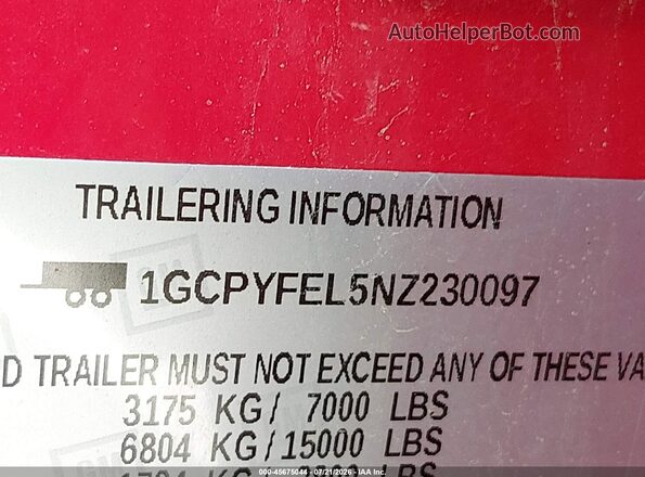 1GCPYFEL5NZ230097 2022 CHEVROLET SILVERADO Red 