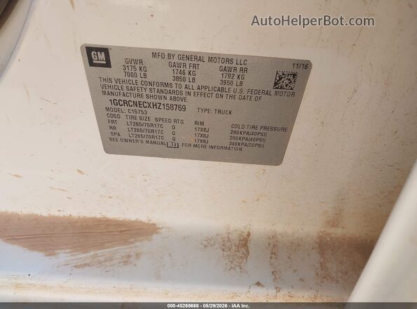 1GCRCNECXHZ158769 2017 CHEVROLET SILVERADO White Widok komory silnika