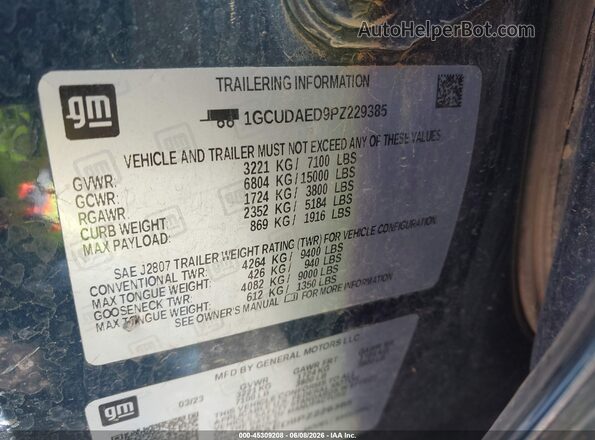 1GCUDAED9PZ229385 2023 CHEVROLET SILVERADO Blue Engine compartment view