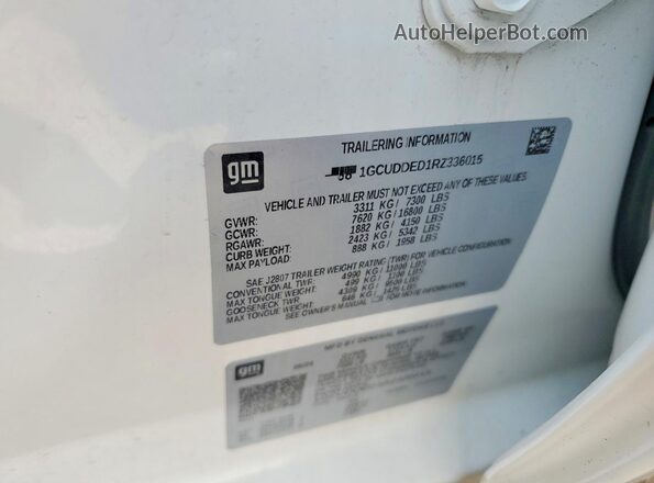 1GCUDDED1RZ336015 2024 CHEVROLET SILVERADO White Vista del compartimento del motor