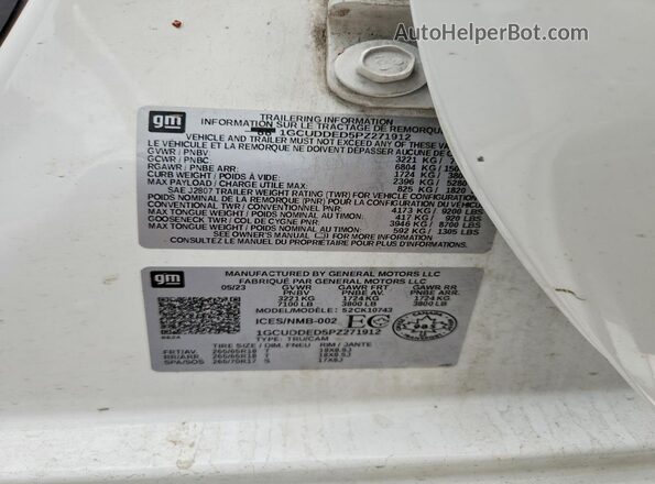 1GCUDDED5PZ271912 2023 CHEVROLET SILVERADO Белый Вид подкапотного пространства