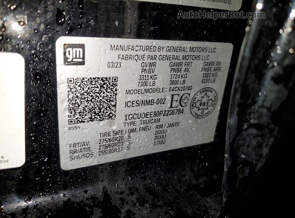1GCUDEE80PZ236784 2023 CHEVROLET SILVERADO Black Շարժիչի բաժամունքի տեսք