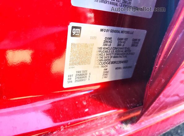 1GCUDGE80RZ204593 2024 CHEVROLET SILVERADO Red Շարժիչի բաժամունքի տեսք