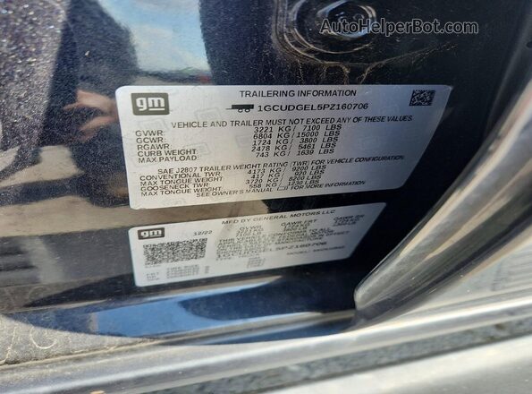 1GCUDGEL5PZ160706 2023 CHEVROLET SILVERADO Charcoal Вид підкапотного простору