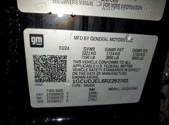 1GCUDJEL6RZ293703 2024 CHEVROLET SILVERADO Black VIN կոդի պիտակի տեսք