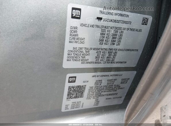 1GCUKDED2TZ302372 2026 CHEVROLET SILVERADO Gray Engine compartment view