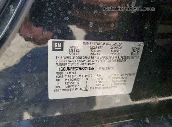 1GCUKREC2HF224186 2017 CHEVROLET SILVERADO Black Вид підкапотного простору