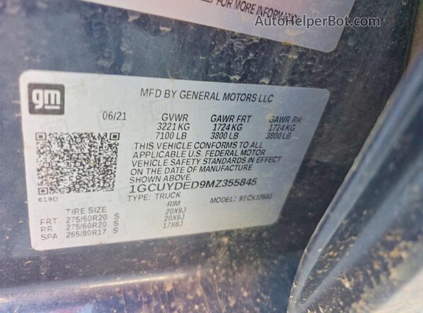 1GCUYDED9MZ355845 2021 CHEVROLET SILVERADO Blue Vista del compartimento del motor