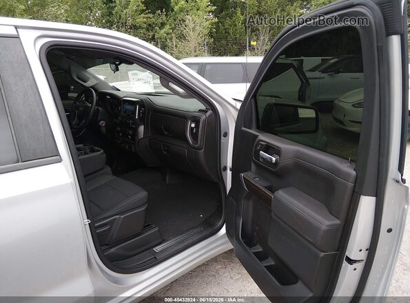 1GCUYDEDXMZ344126 2021 CHEVROLET SILVERADO Серебряный Вид салона спереди